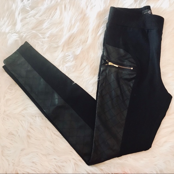 BLACK FAUX LEGGINGS - Picture 1 of 3